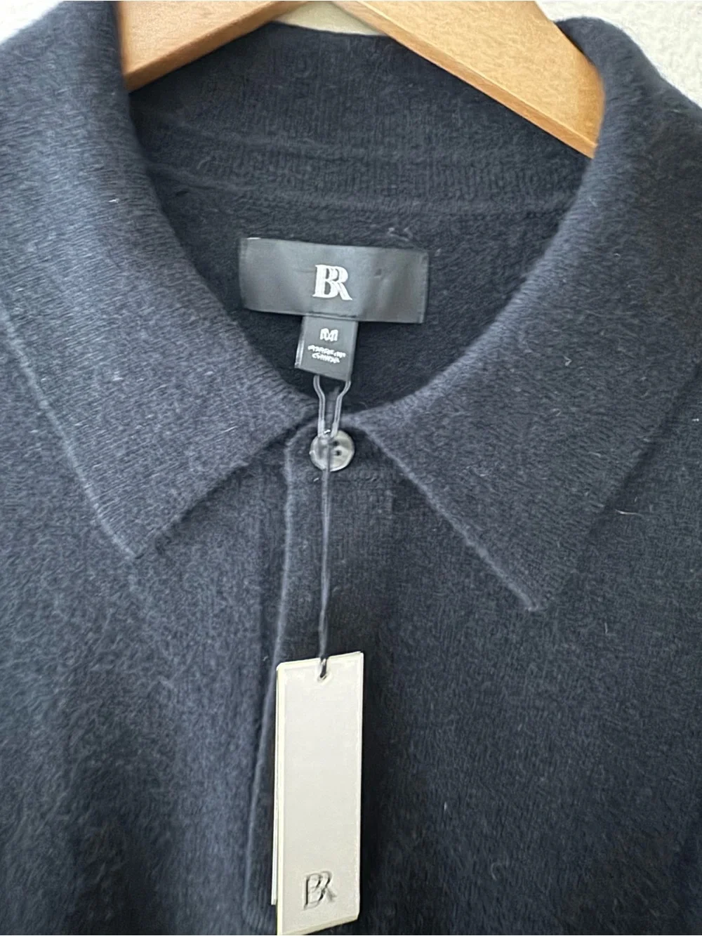 Banana Republic Black Collared Half-Zip Cardigan Sweater